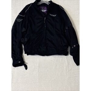 Women's XL Black Fly Racing Cool Pro Motorcycle Riding Jacket Biker Moto
